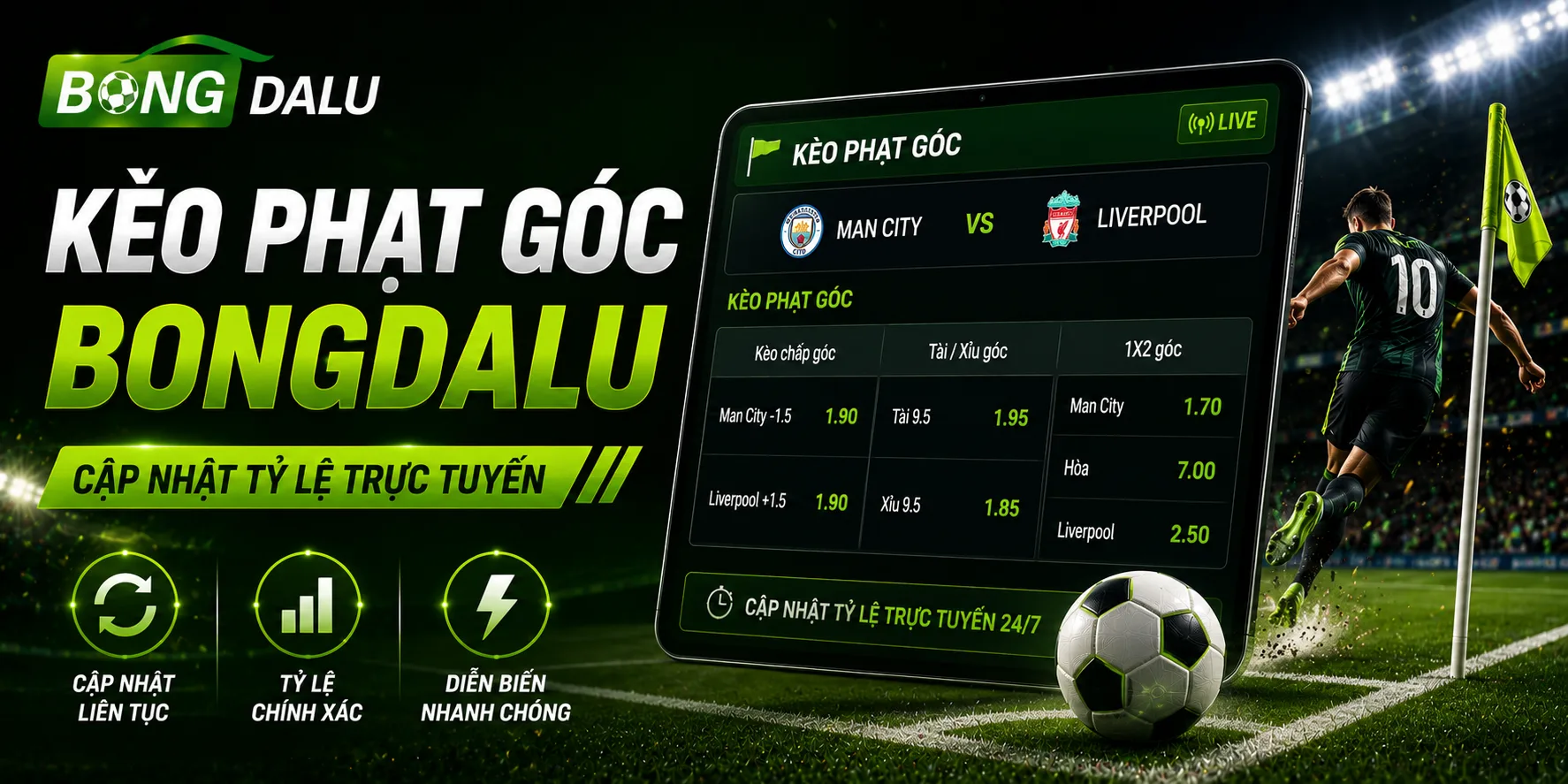 Kèo phạt góc tại Bongdalu